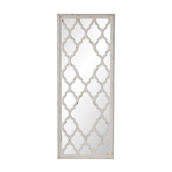A&B Home Distressed White Floor Mirror
