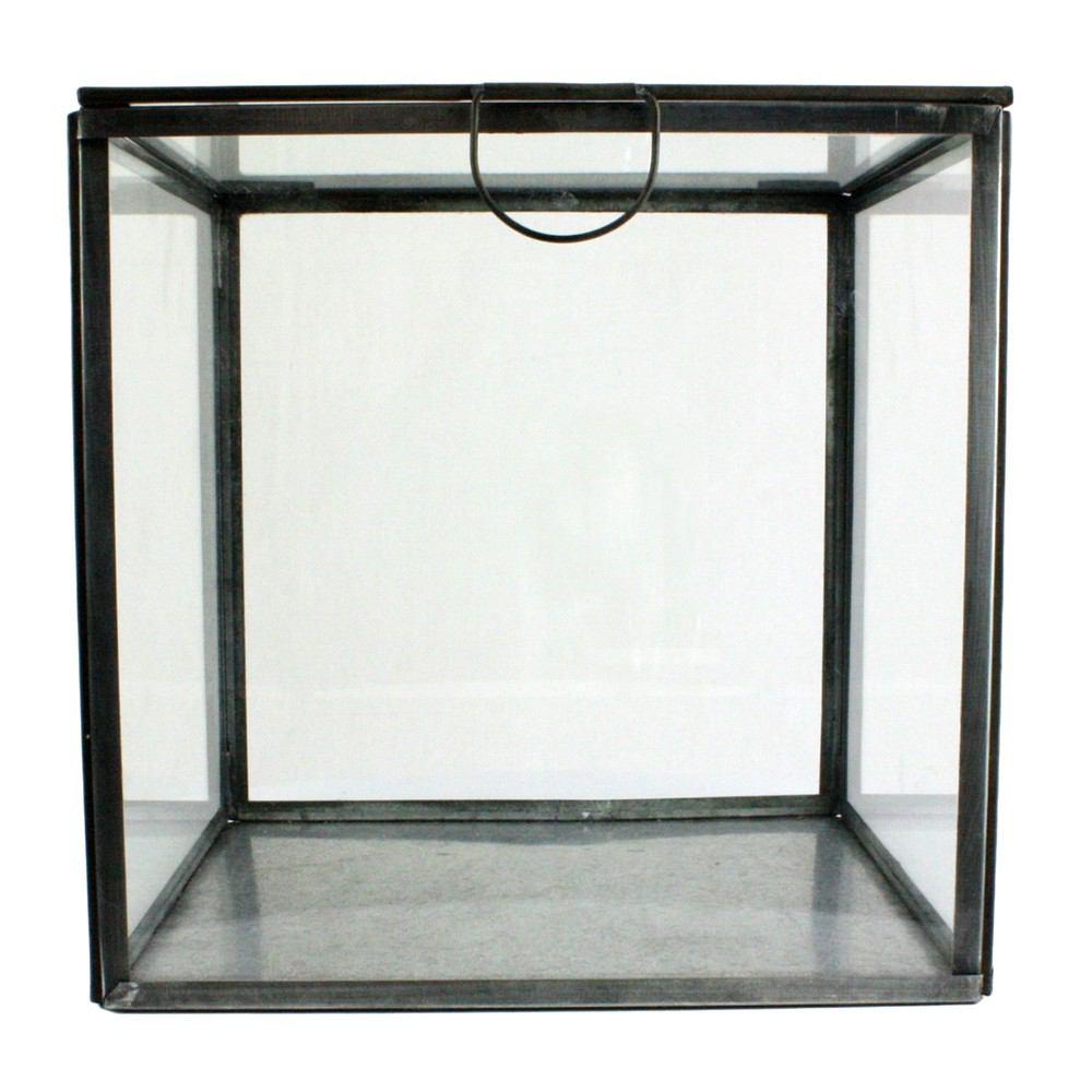 HomArt Pierre Leaded Glass Case - Square - Zinc-4