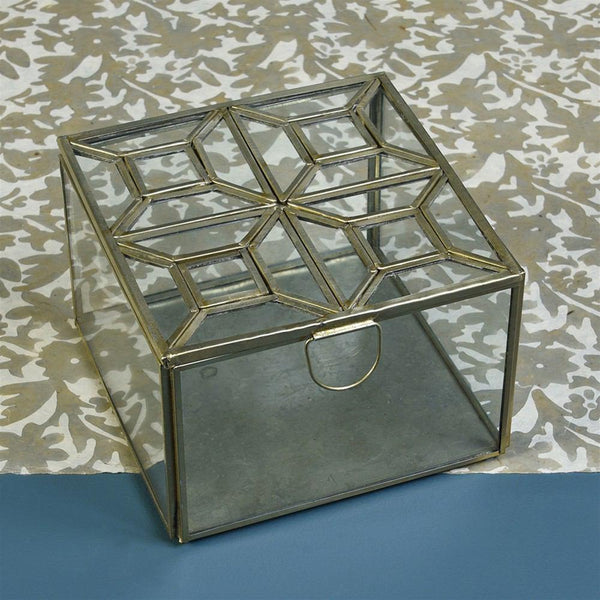 HomArt Monroe Leaded Top Box - Brass - Set of 2-5