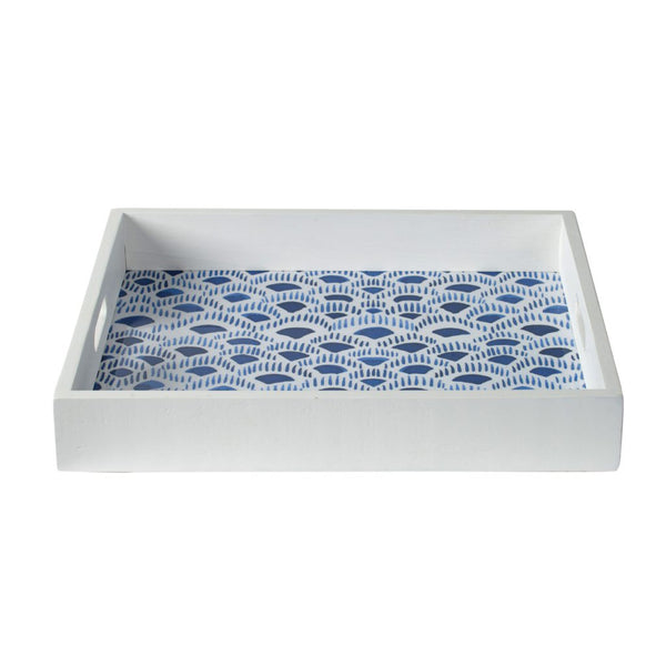 A&B Home Bold Indigo and White Decorative Tray