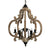 A&B Home Heavily Whitewashed Wood and Black Chandelier