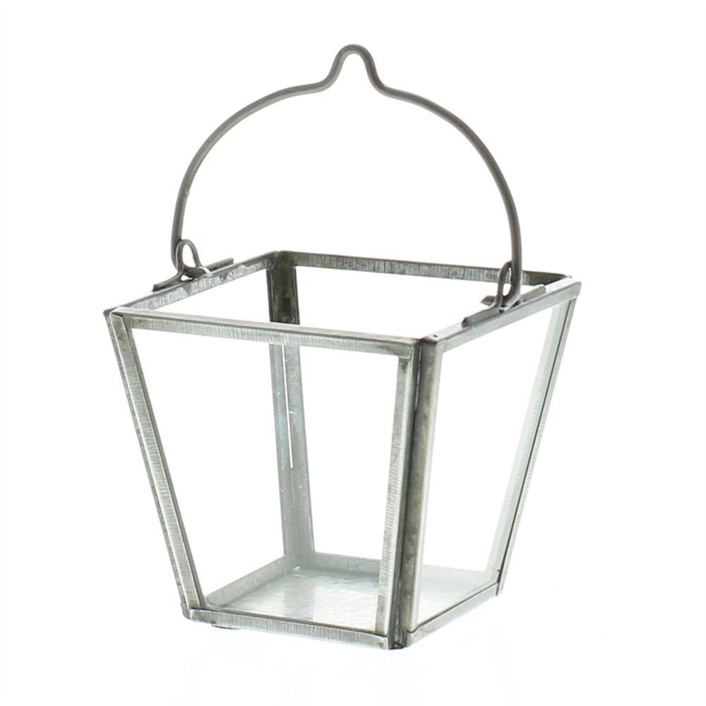 HomArt Pierre Leaded Glass Votive Cup with Handle - Zinc Antique - Set of 6-2