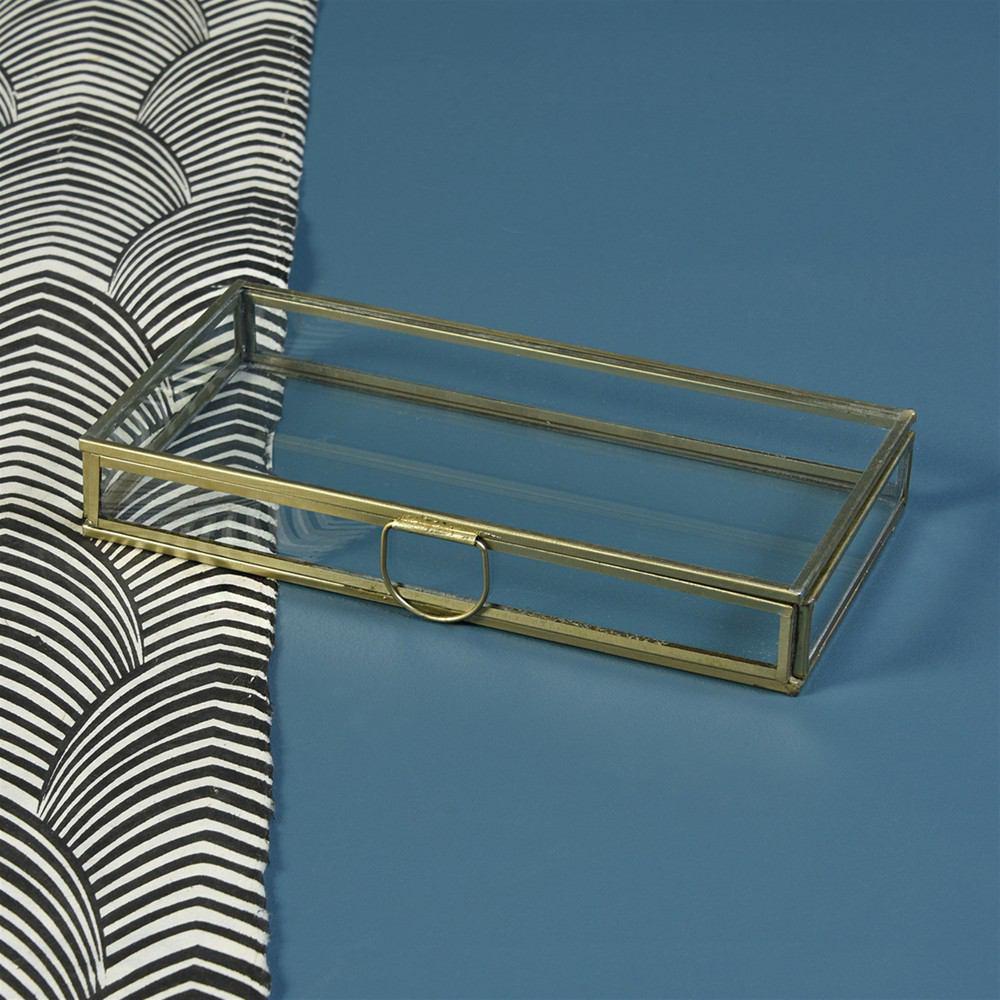 HomArt Monroe Flat Rectangle Box - Brass - Set of 2-4