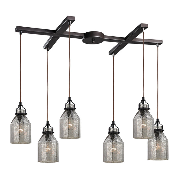 ELK Lighting Oil Rubbed Bronze Danica 6-Light Pendant | Modishstore | Pendant Lamps