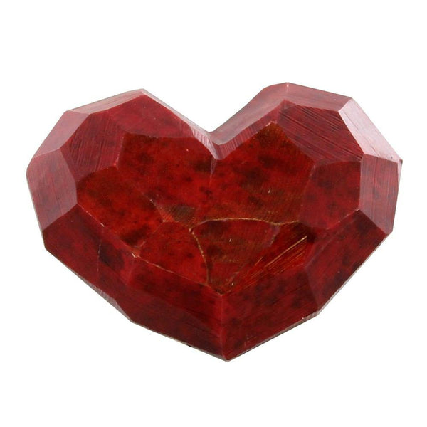 HomArt Faceted Soapstone Hearts - Red - Med - Set of 4-4