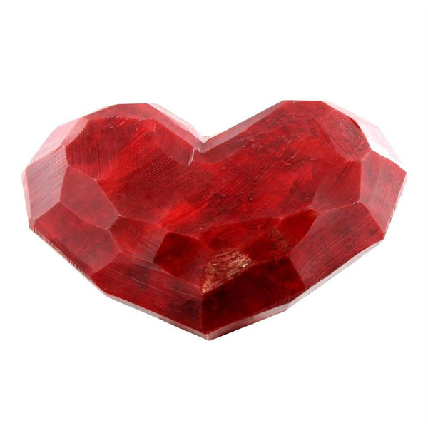 HomArt Faceted Soapstone Hearts - Red-12