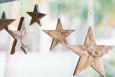 Garden Age Supply Harini Driftwood Flat Stars - 2 Sets of 3 Pcs each | Holiday | Modishstore