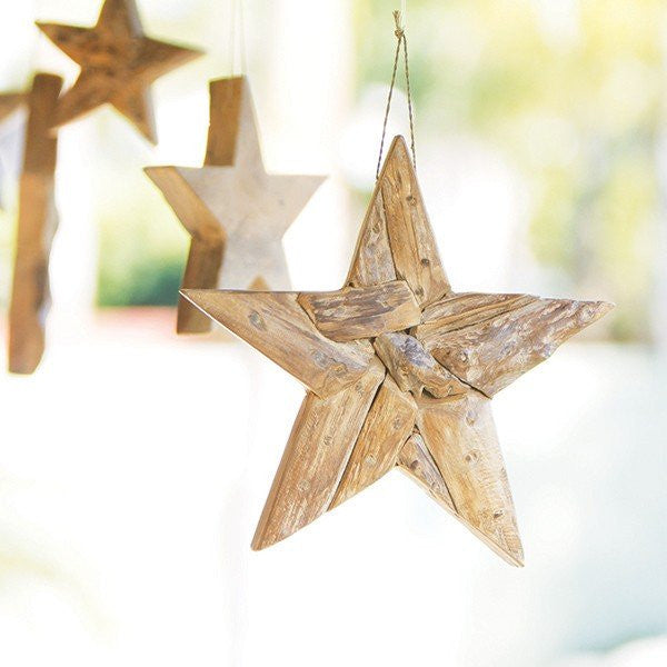 Garden Age Supply Harini Driftwood Flat Stars - 2 Sets of 3 Pcs each | Holiday | Modishstore-3