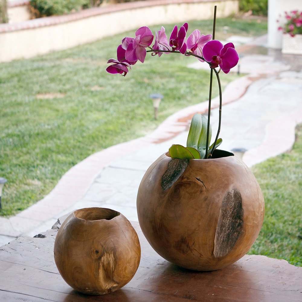 HabiniTeak Planters, Ball Pots | Planters, Troughs & Cachepots | Modishstore-2