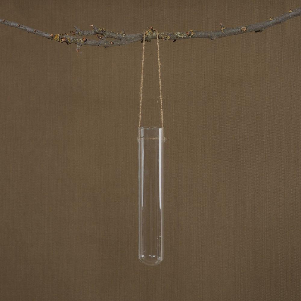 HomArt Hanging Glass Tube Vase - Clear - Set of 6-7