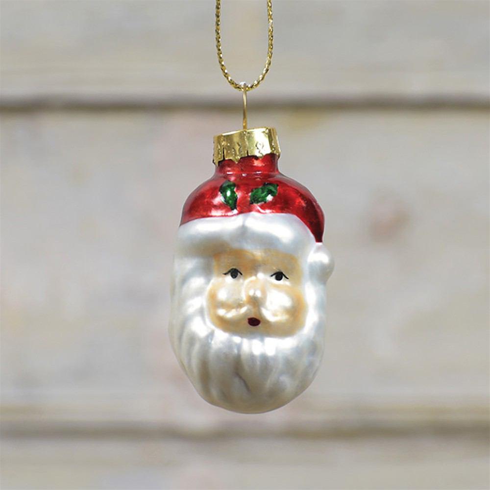 HomArt Glass Santa Head Ornament - Set of 24 - Feature Image | Modishstore | Holiday