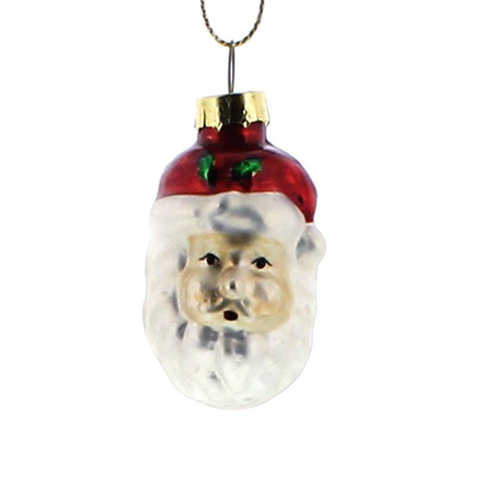 HomArt Glass Santa Head Ornament - Set of 24-2