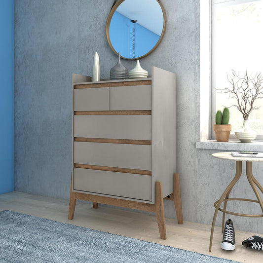 Manhattan Comfort Essence 48.23" Tall Dresser with 5 Full Extension Drawers | Dressers | Modishstore