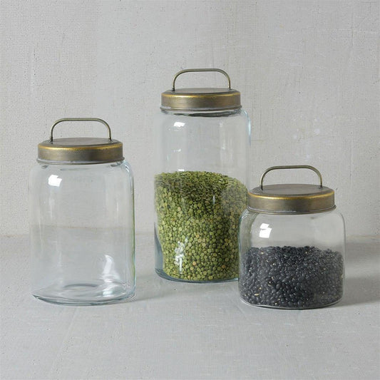 HomArt Archer Canister with Metal Lid - Set of 2 | Modishstore | Jars & Canisters