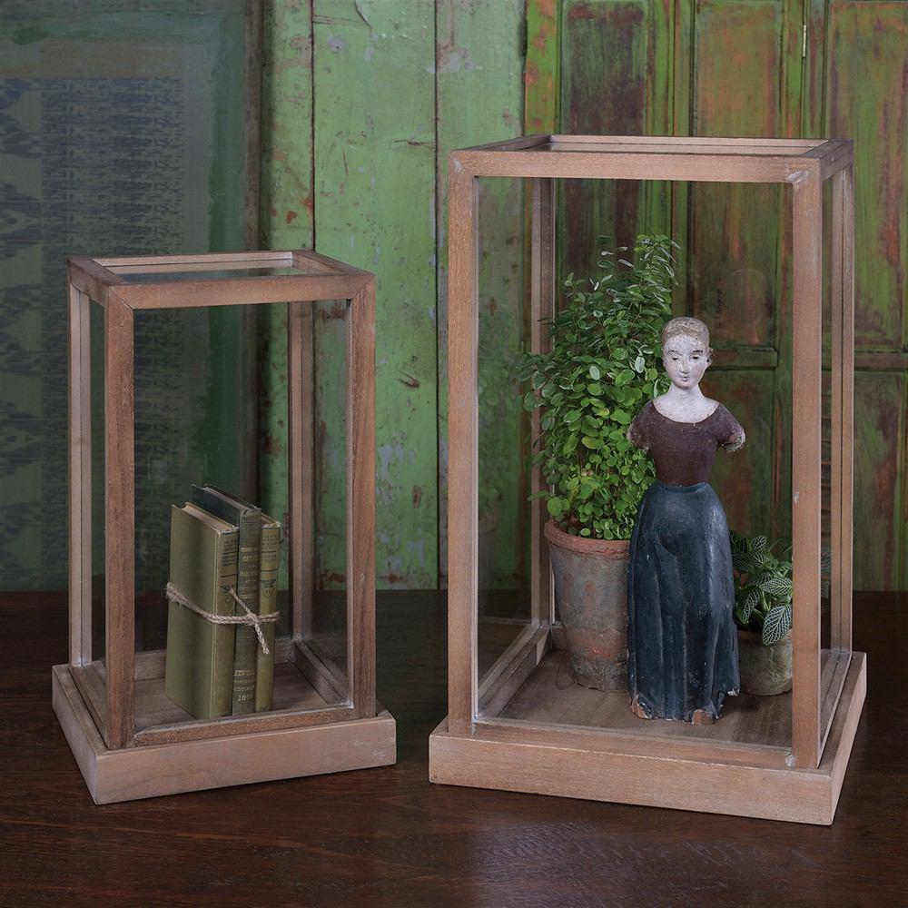 HomArt Kent Vitrine Wood Display Boxes - Set of 2 - Feature Image | Modishstore | Decorative Boxes