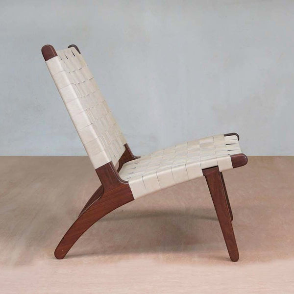 Masaya Lounge Chair - Natural Leather And Rosita Walnut