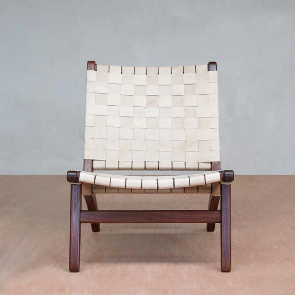 Masaya Lounge Chair - Natural Leather And Rosita Walnut