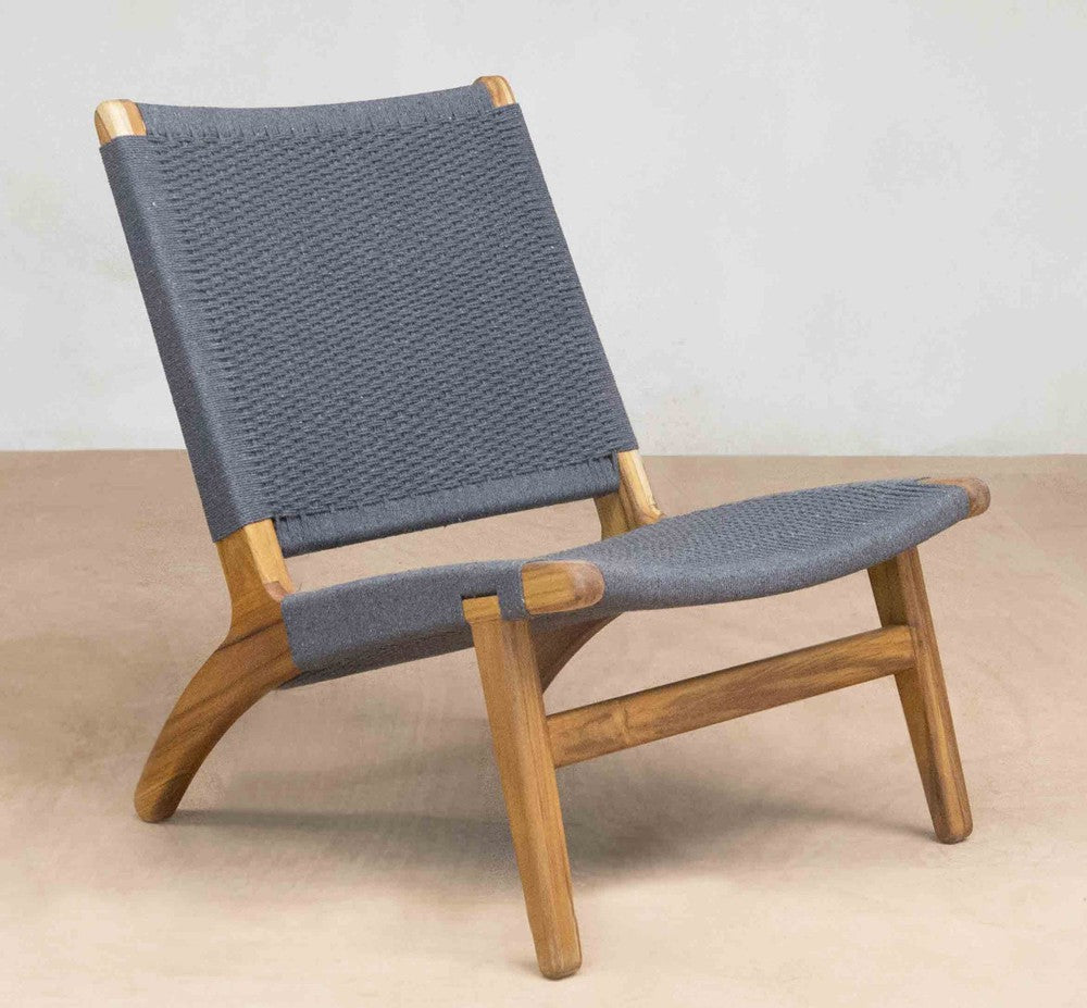 Masaya Woven Lounge Chair - Charcoal