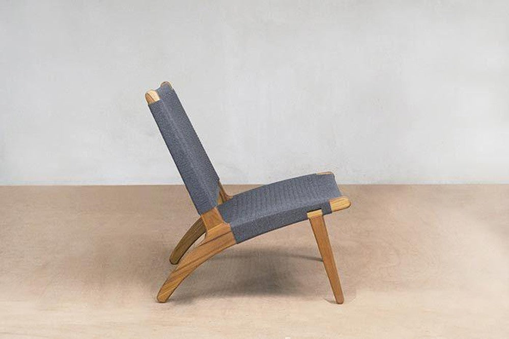 Masaya Woven Lounge Chair - Charcoal