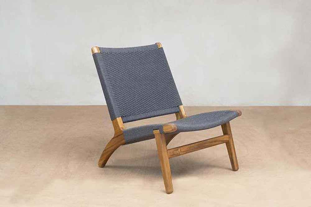Masaya Woven Lounge Chair - Charcoal