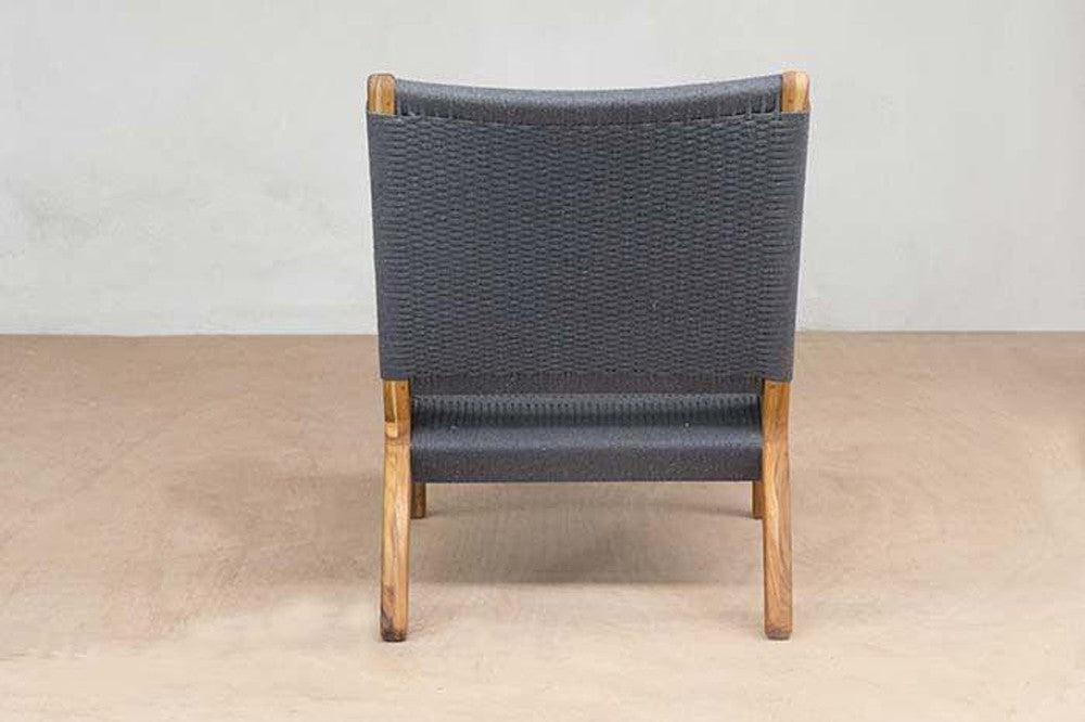 Masaya Woven Lounge Chair - Charcoal