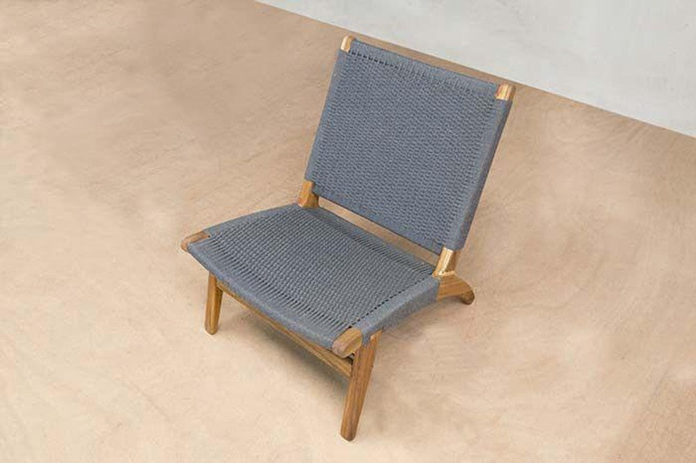 Masaya Woven Lounge Chair - Charcoal