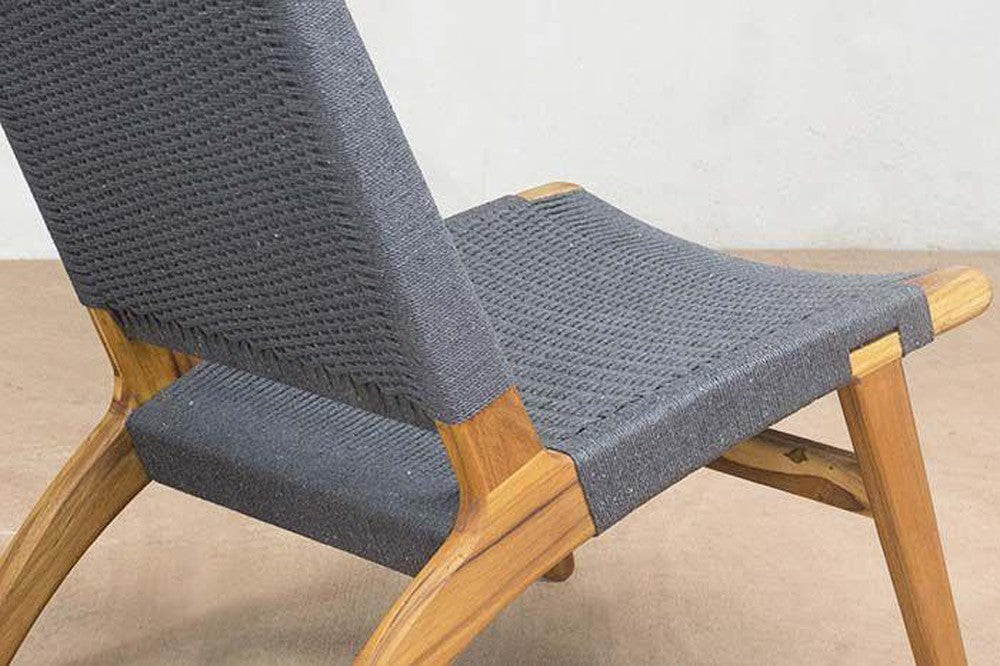 Masaya Woven Lounge Chair - Charcoal