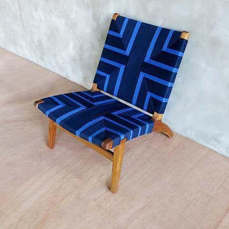 Masaya Lounge Chair - Midnight Blue And Teak