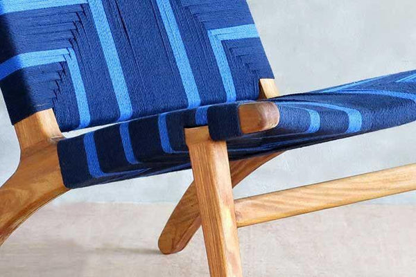 Masaya Lounge Chair - Midnight Blue And Teak