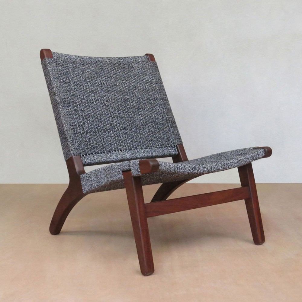 Masaya Lounge Chair - Granito Handwoven Manila And Rosita Walnut