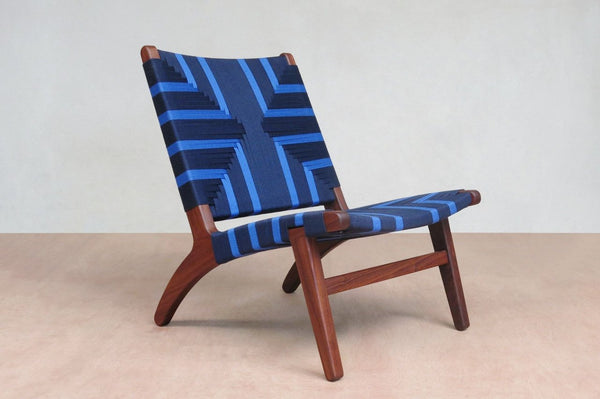 Masaya Lounge Chair, Midnight Blue Pattern