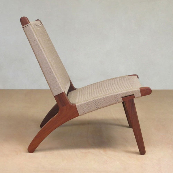 Masaya Lounge Chair - Khaki Handwoven Manila And Rosita Walnut