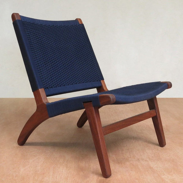 Masaya Lounge Chair - Navy Blue And Rosita Walnut