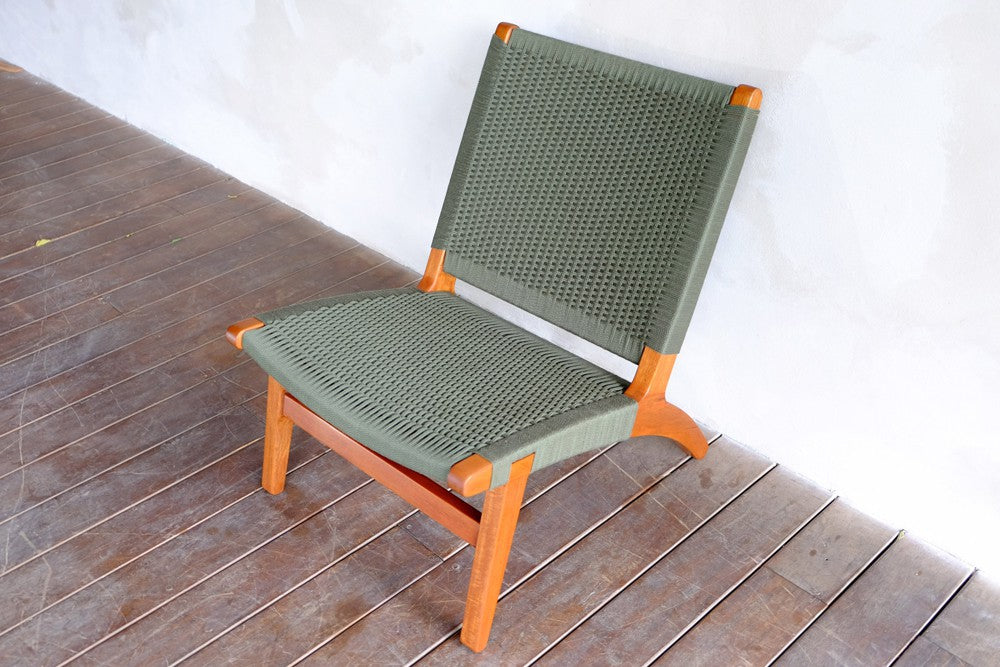 Masaya Woven Manila Lounge Chair - Green