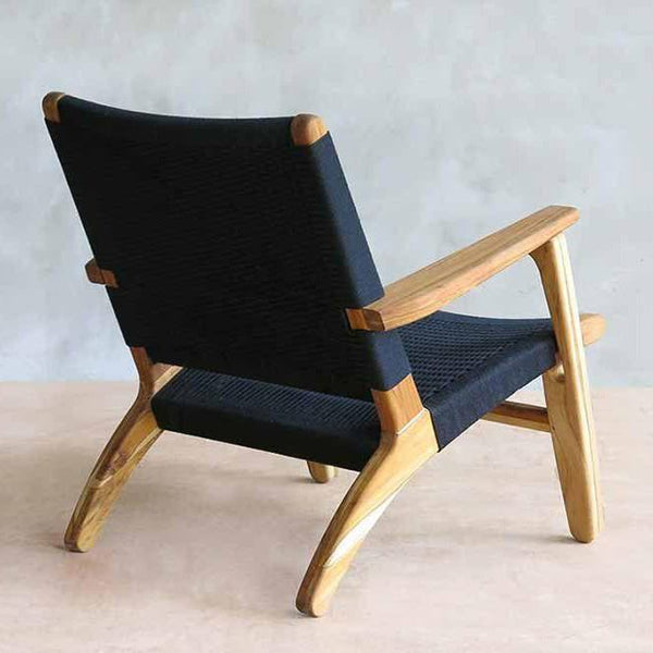 Masaya Arm Chair - Handwoven Black Manila & Teak Hardwood