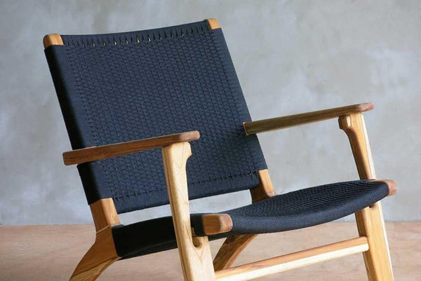 Masaya Arm Chair - Handwoven Black Manila & Teak Hardwood