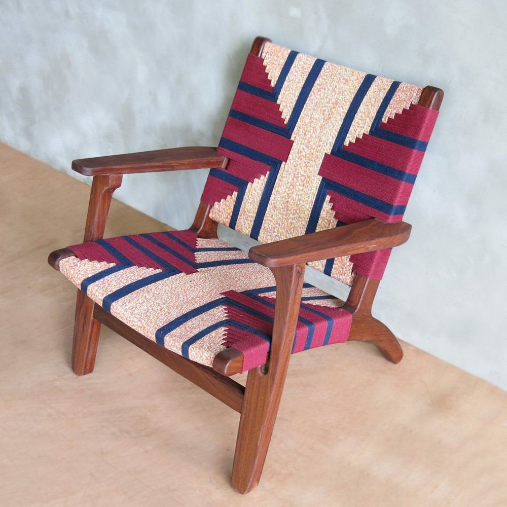 Masaya Arm Chair - Momotombo Pattern & Rosita Walnut