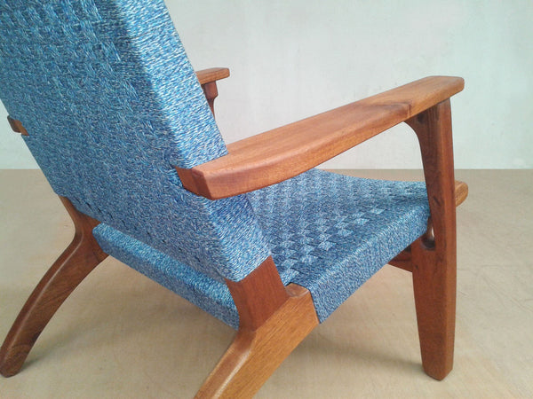 Masaya Arm Chair - Indigo Handwoven Manila And Rosita Walnut
