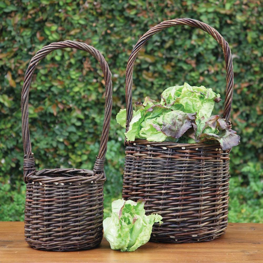 HomArt Willow Baskets - Set of 2 - Natural | Modishstore | Bins, Baskets & Buckets