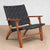 Masaya Abuelo Mid Century Lounge Chair - Black Leather And Royal Mahogany