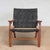 Masaya Abuelo Mid Century Lounge Chair - Black Leather And Royal Mahogany