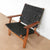 Masaya Abuelo Mid Century Lounge Chair - Black Leather And Royal Mahogany