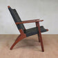 Masaya Abuelo Hardwood Lounge Chair - Black Leather And Rosita Walnut