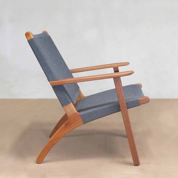 Masaya Abuelo Lounge Chair - Charcoal Handwoven Manila & Royal Mahogany