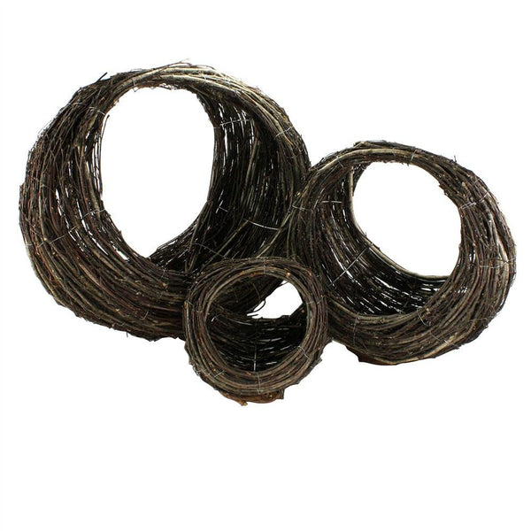 HomArt Willow Ellipse Baskets - Set of 3 - Natural | Modishstore | Bins, Baskets & Buckets