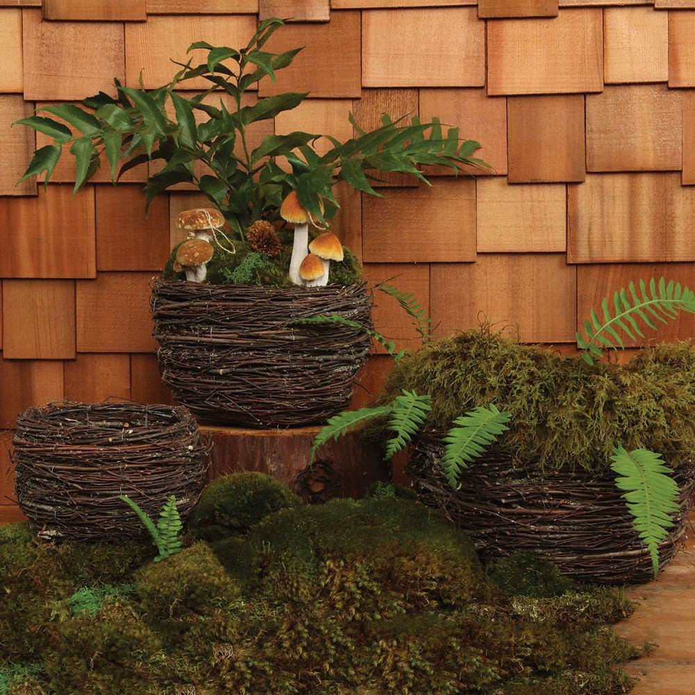 HomArt Twig Bowls - Set of 3 - Natural - Feature Image | Modishstore | Bins, Baskets & Buckets
