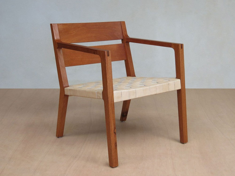 Masaya Managua Arm Chair - Natural Leather And Royal Mahogany