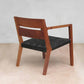 Masaya Managua Arm Chair - Black Leather And Royal Mahogany