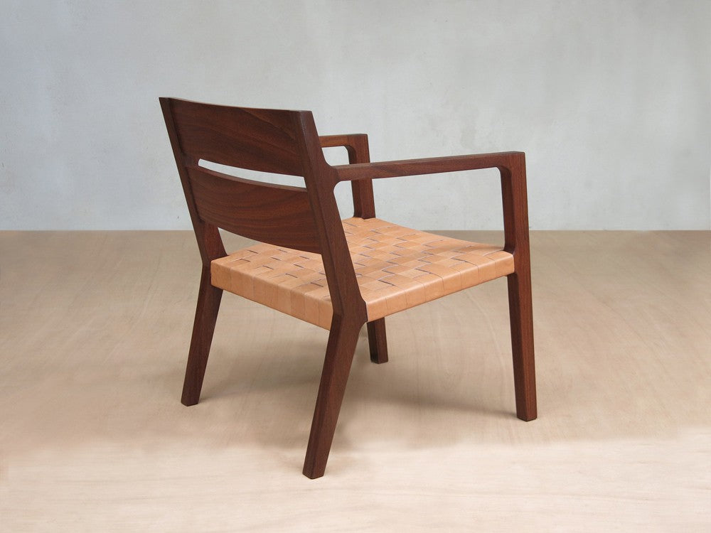 Masaya Managua Arm Chair - Barley Leather And Rosita Walnut