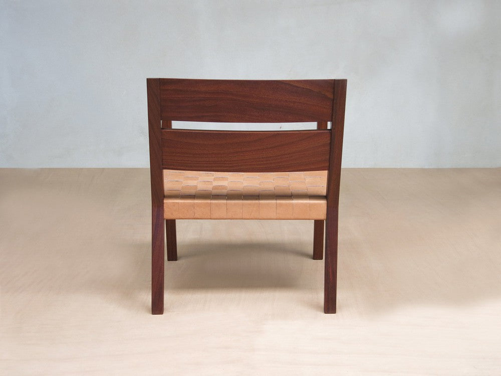 Masaya Managua Arm Chair - Barley Leather And Rosita Walnut